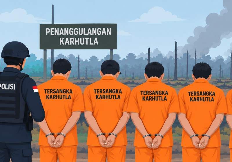 Header Usut Karhutla Kalteng, Polda Tetapkan 27 Tersangka dan Sidik 7 Korporasi