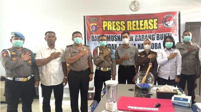 Polresta Palangka Raya Musnahkan Barang Bukti Sabu 42 Gram