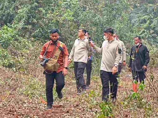 Cek Karhutla di Tanjung Taruna, Kapolda Kalteng Tekankan Pembasahan Gambut Harus Tuntas
