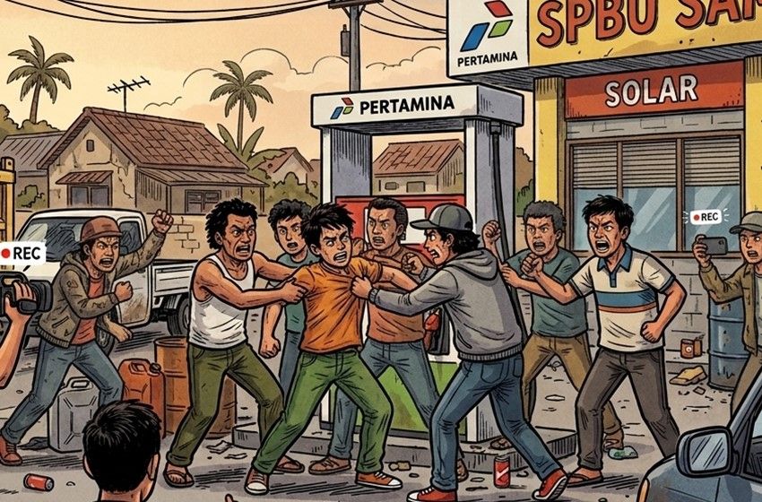 Header Keributan di SPBU Samuda Viral, Masyarakat Desak Penertiban