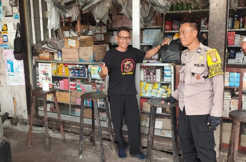 Header Polisi Sambangi Bengkel, Ingatkan Warga Waspada Curanmor