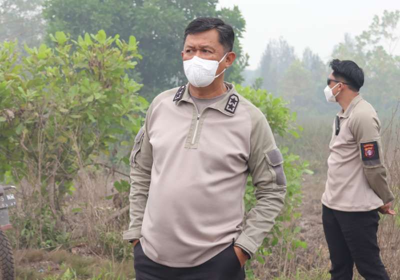 Header Buru Bara sebelum Membesar, Kapolda Kalteng Sisir Kawasan Rawan Karhutla di Sebangau
