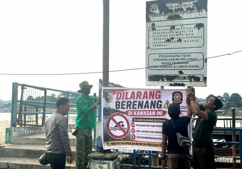 Header Pasca Bocah Tewas Tenggelam, Satpol PP Palangka Raya Larang Aktivitas di Gosong Sungai Kahayan