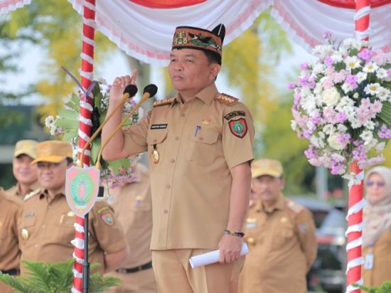 Pegawai Lingkup Dinas PMD Kalteng Ikuti Apel Besar dan Halalbihalal Pemprov Kalteng