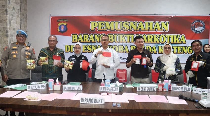 Polda Kalteng Musnahkan Barang Bukti Narkoba Senilai Rp8,54 Miliar 