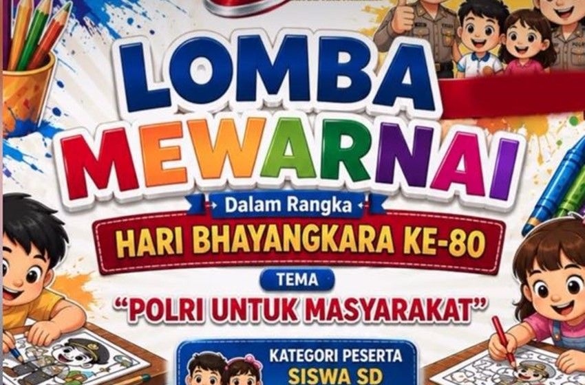 Header Dekatkan Polri pada Generasi Muda, Polda Kalteng Ramaikan Hari Bhayangkara dengan Lomba Mewarnai